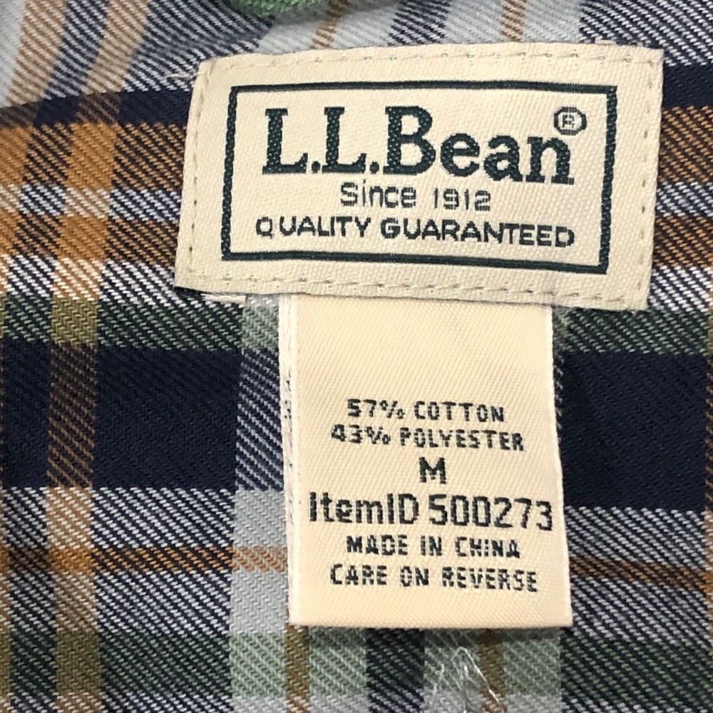 LL BEAN Shirt Multicolor Checks Button Down Men's - Picture 3 of 4